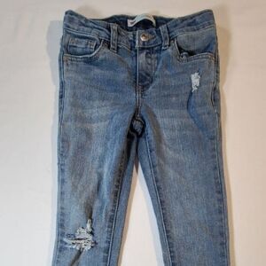 Levi’s 711 Skinny Jeans Childrens 8 Slim Distressed Blue Stretch Denim Mid Rise